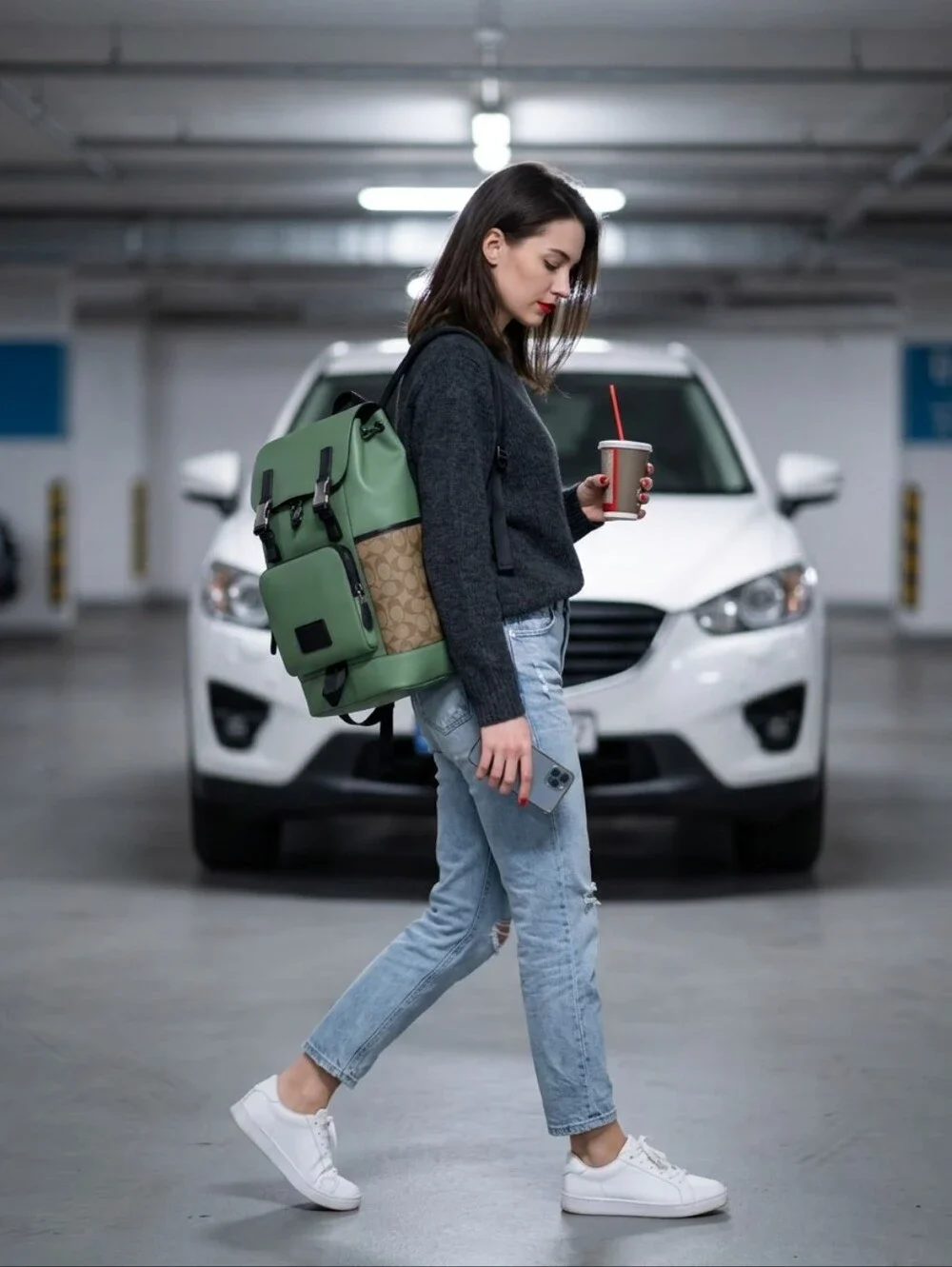 Coach Track Backpack in Colorblock Signature Canvas Sage Apple 2022 - 2024